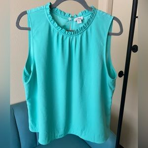 J.Crew Factory Sleeveless Ruffle Neck Top